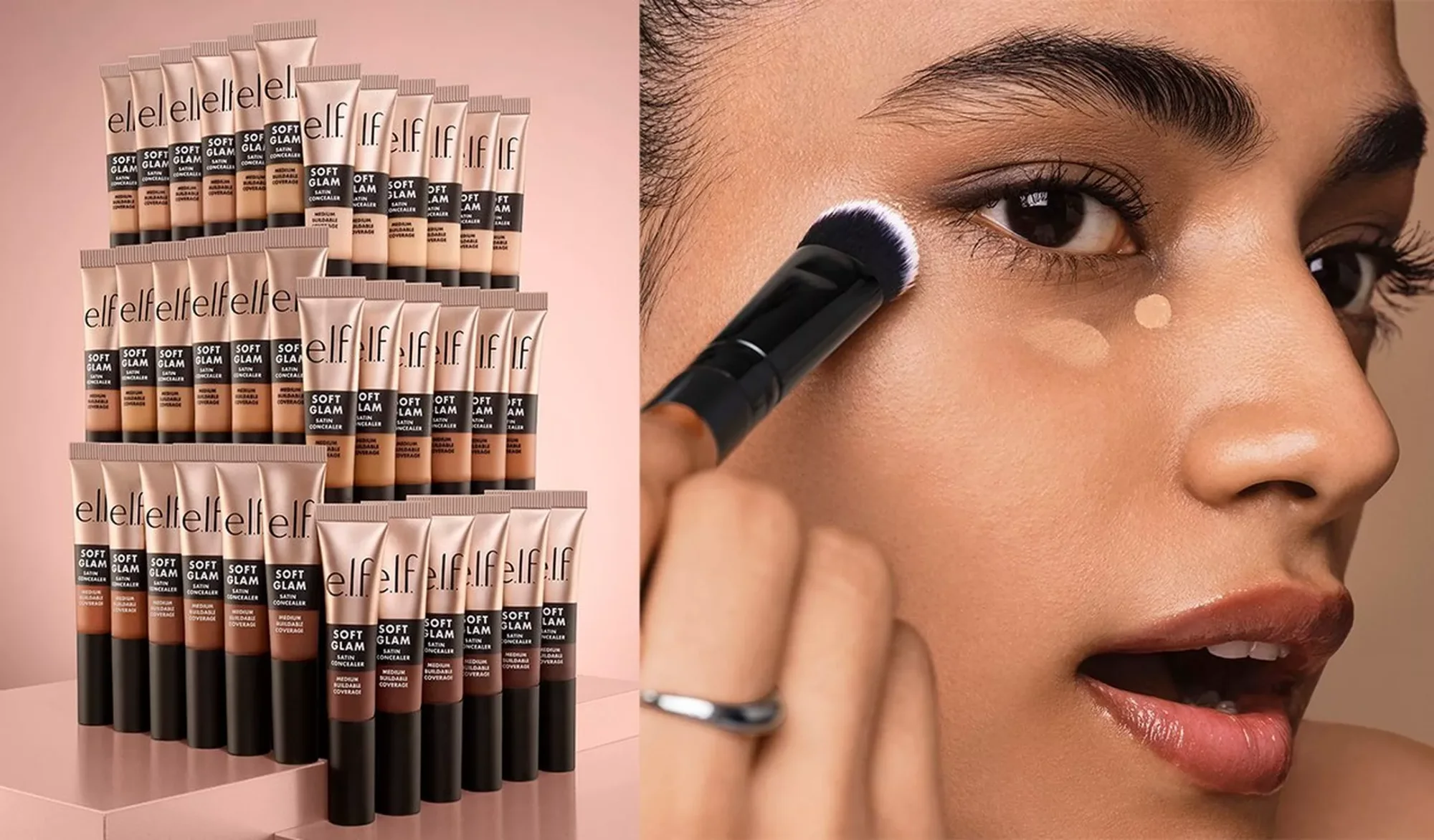 Different Concealer Shades And Model Applying Concealer